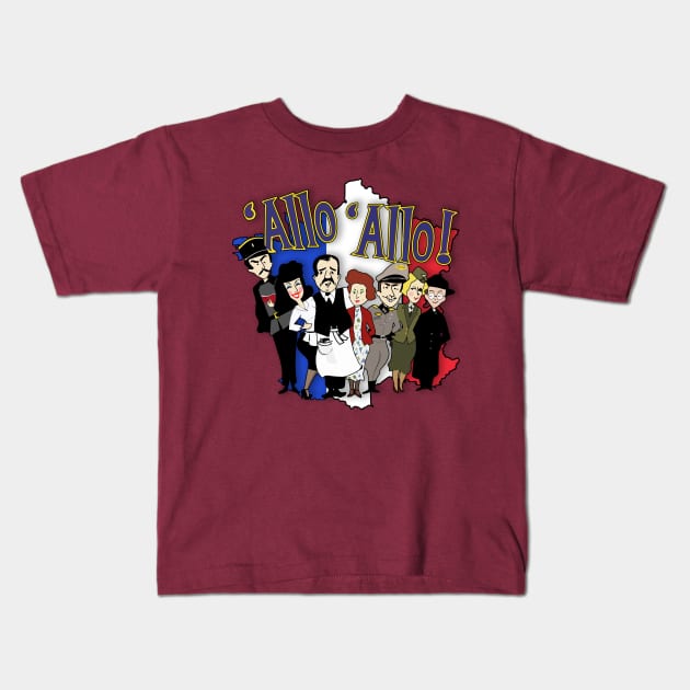 'Allo 'Allo! (HAODS 2019) Kids T-Shirt by MarinasingerDesigns